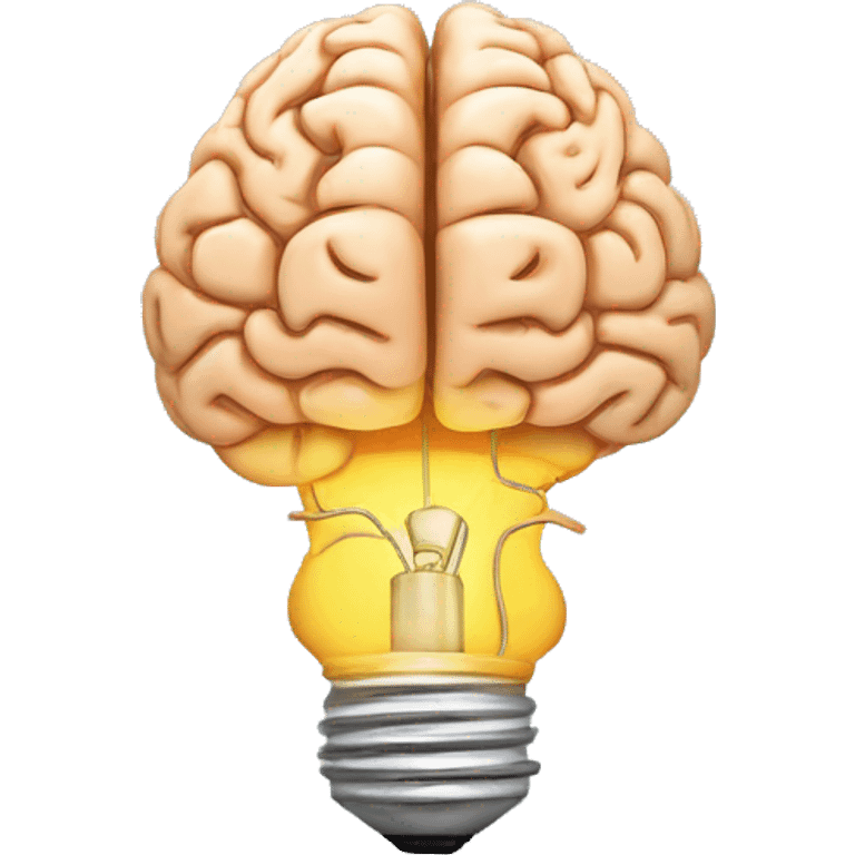 the human brain shaped idea lightbulb emoji