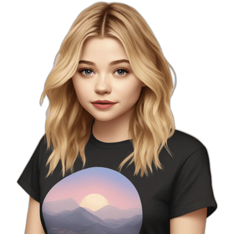 real chloë grace moretz wearing tee emoji