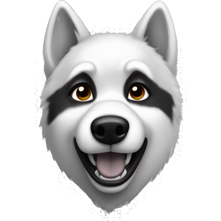 Freaky husky black and white emoji