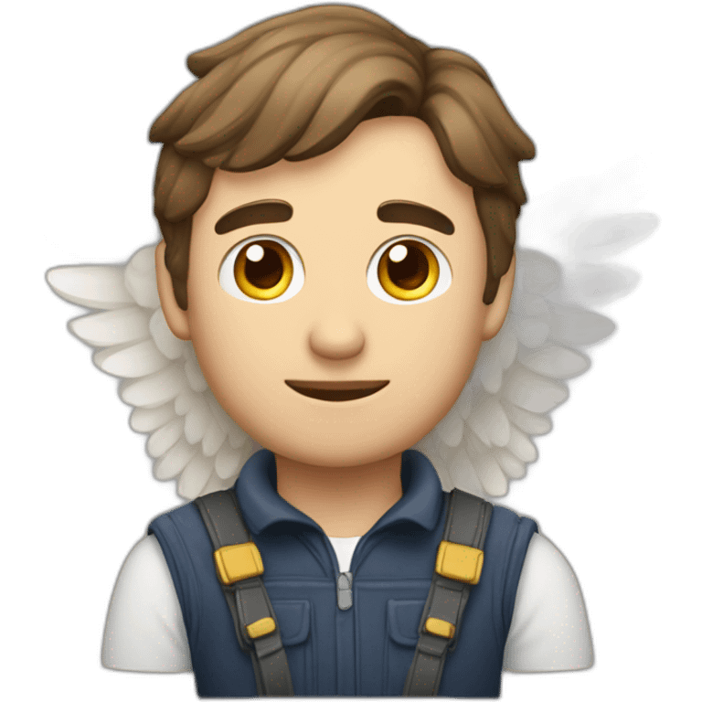 Homme a tête de chouette avec des ailes d'ange emoji