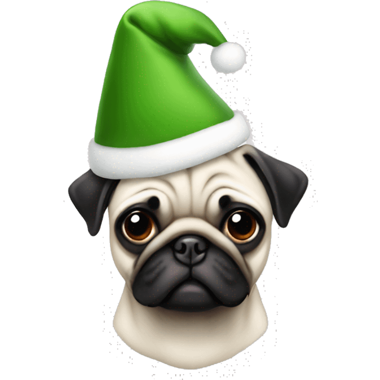  Christmas pug white elf emoji