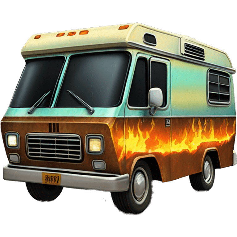 Scooby Doo and Tonka too Darth Vader’s 1972 Winnebago rv rusted holographic flames  emoji