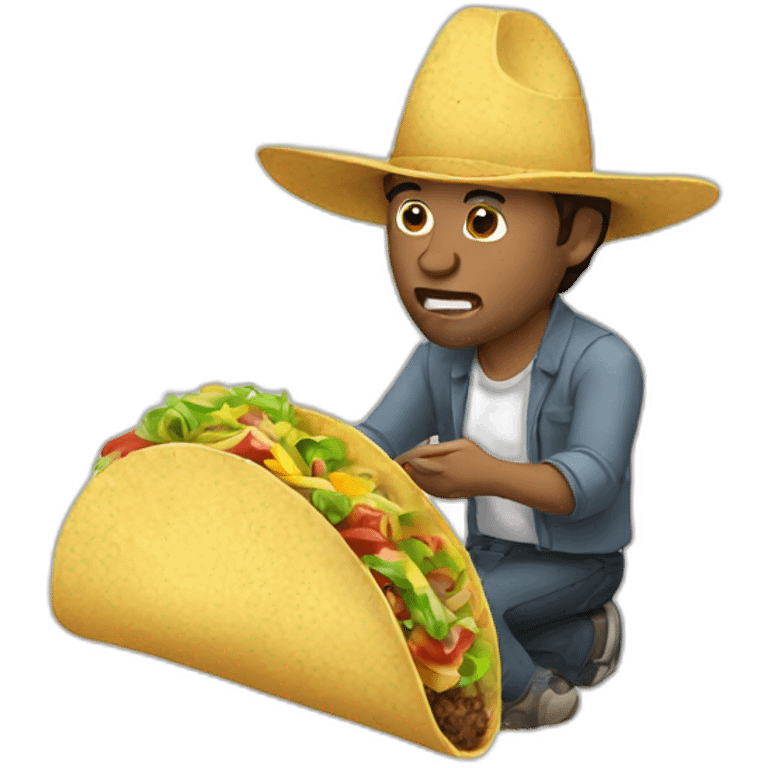 a taco eating a man emoji