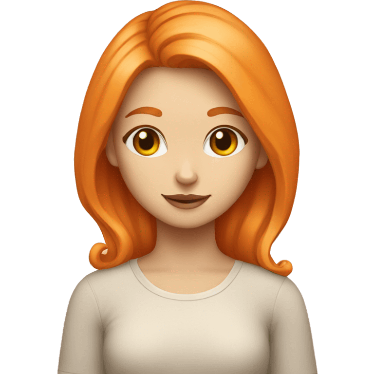 Girl 30years white and orange cat emoji