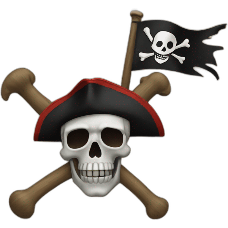 pirate flag blowing up emoji