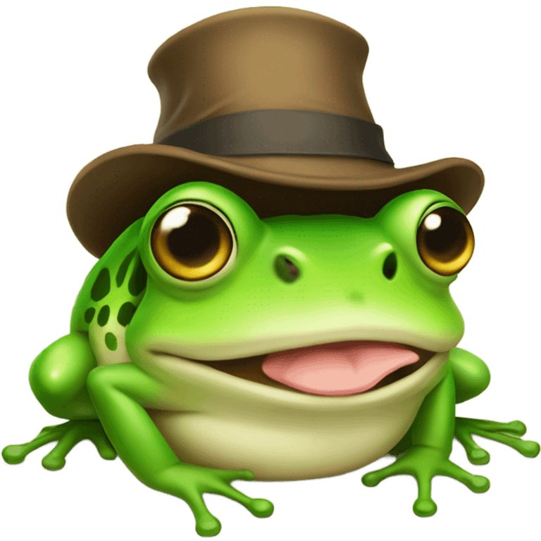 a frog with a fat ass and a funny hat emoji