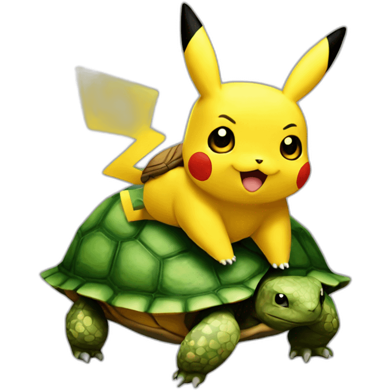 pikachu sur tortue emoji