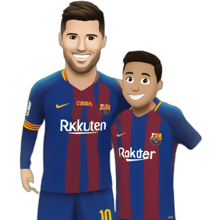 Ronaldo avec messi au stade emoji