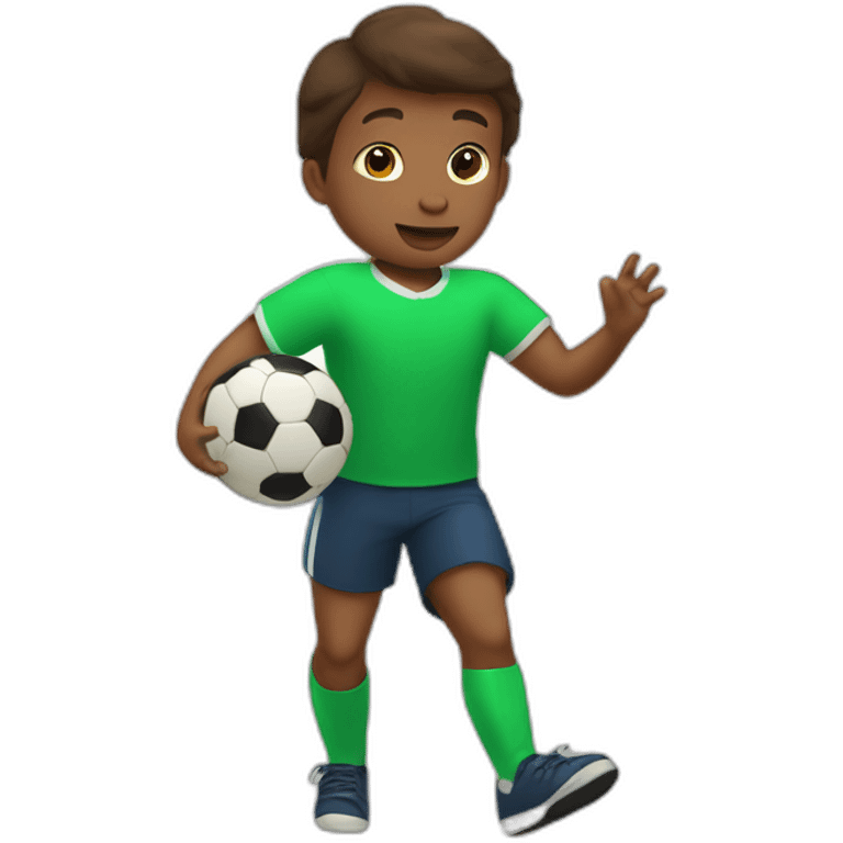 adaptable kid, juggling and playing football emoji