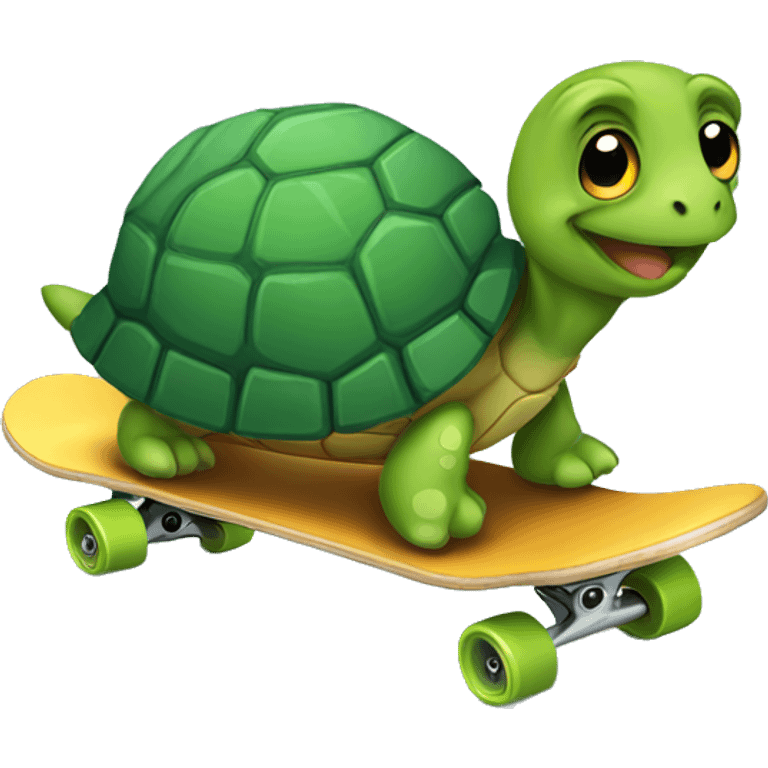 Turtle on a skateboard  emoji