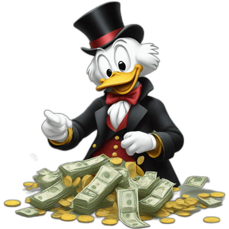 Scrooge McDuck counting money emoji