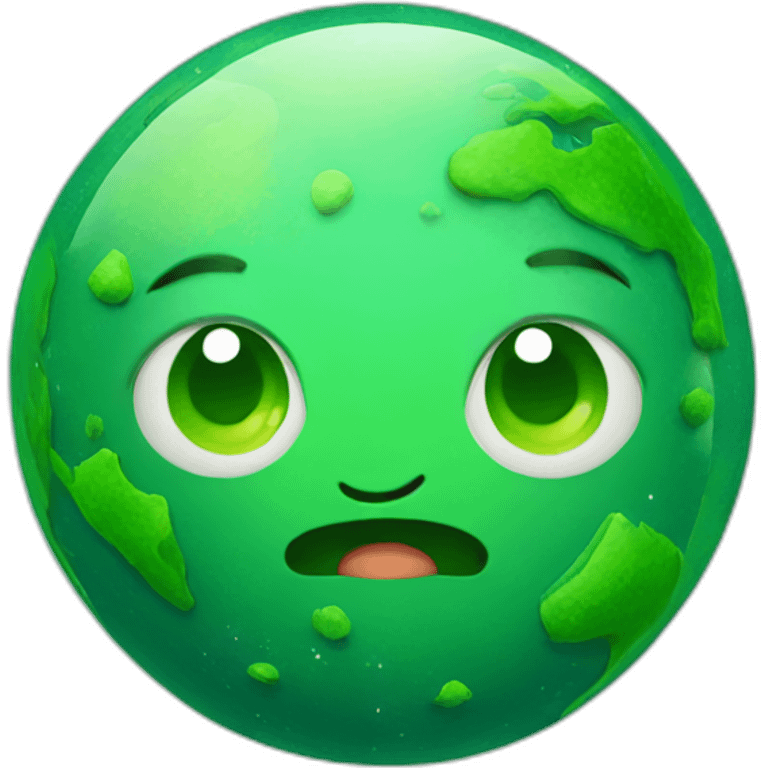 cute green planet  emoji