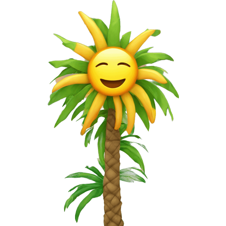 Sun with sea - palmtree emoji