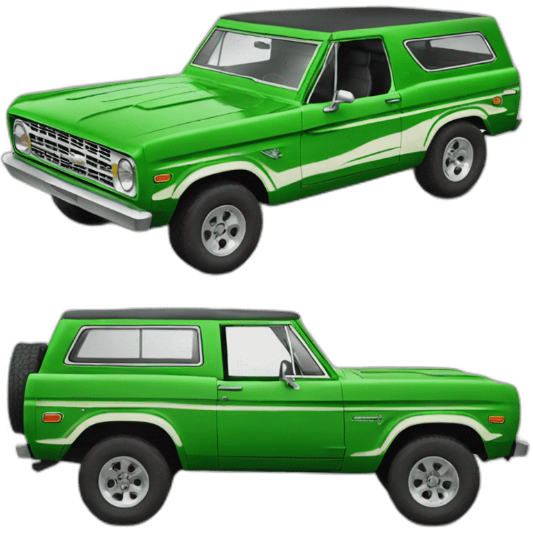 green bronco car emoji