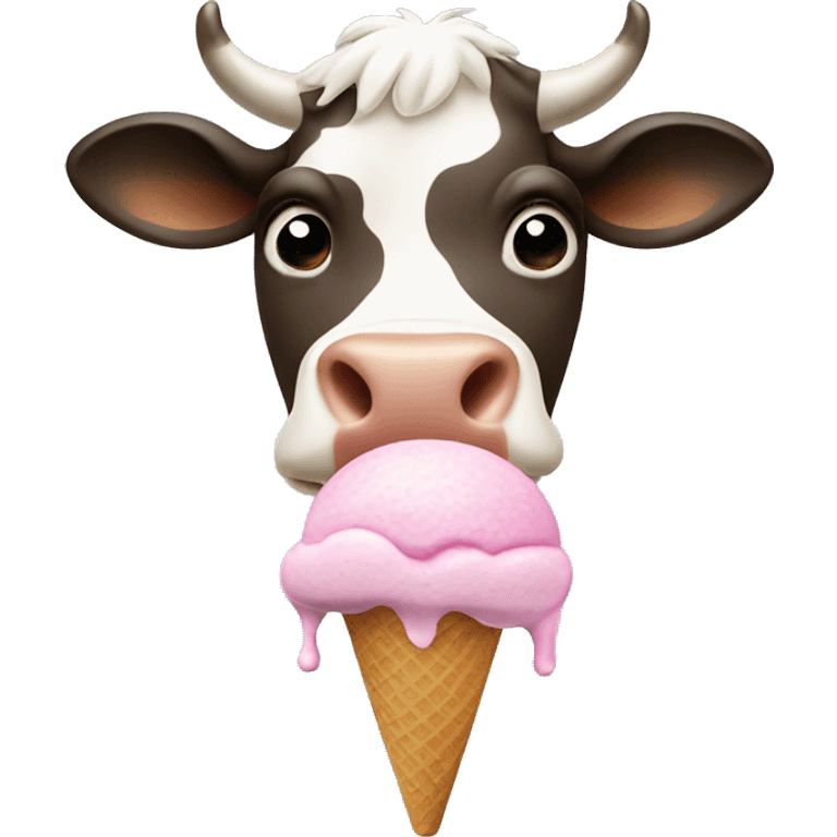 Cow eating ice cream emoji