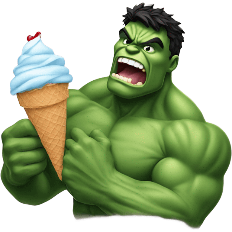 hulk eating an ice cream cone emoji