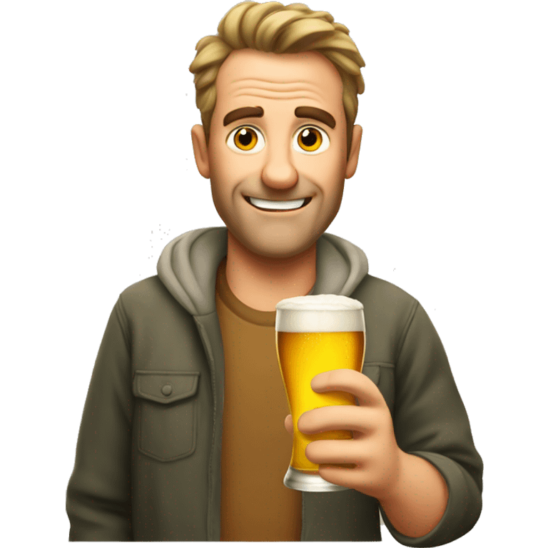 Australian dad drunk with beer emoji