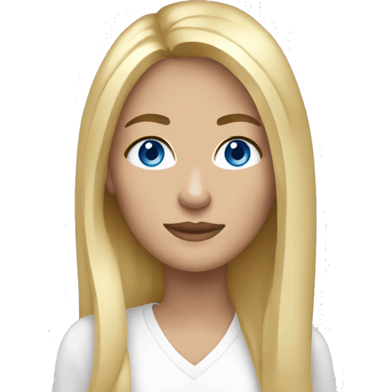 white woman blue eyes long blond hair emoji