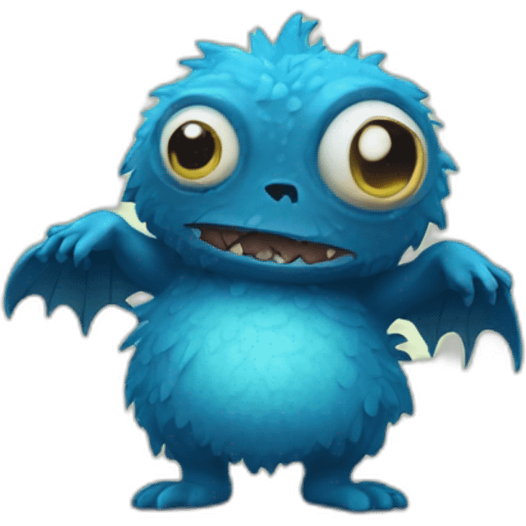 monstre bleu poilue emoji