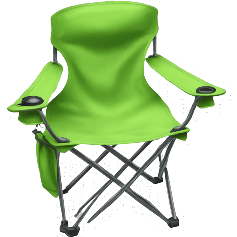 Realistic lime green camping chair isolated.  emoji