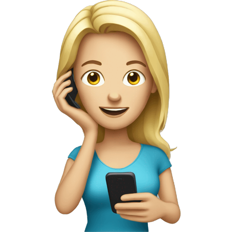 white woman holding phone emoji