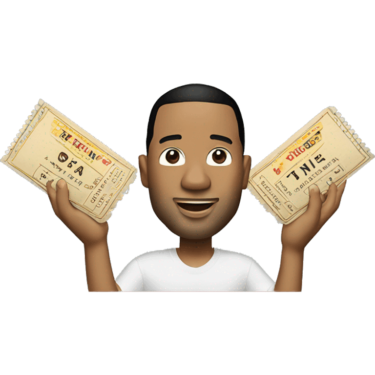 John legend with two tickets in hand emoji