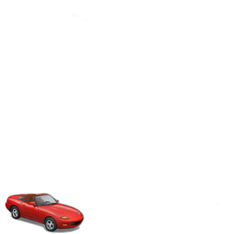 Red 1993 mazda miata with popup lights emoji