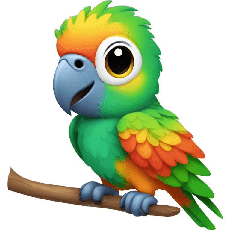 Colorful baby parrot emoji