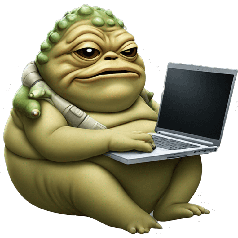 Jabba the Hutt from Star Wars with a laptop emoji