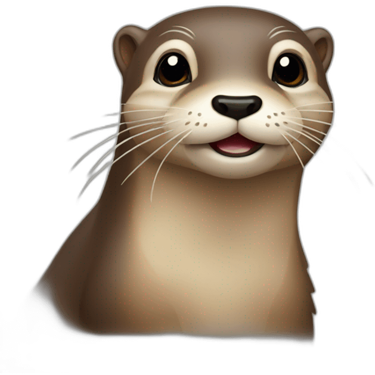 Loutre avec une noisette emoji