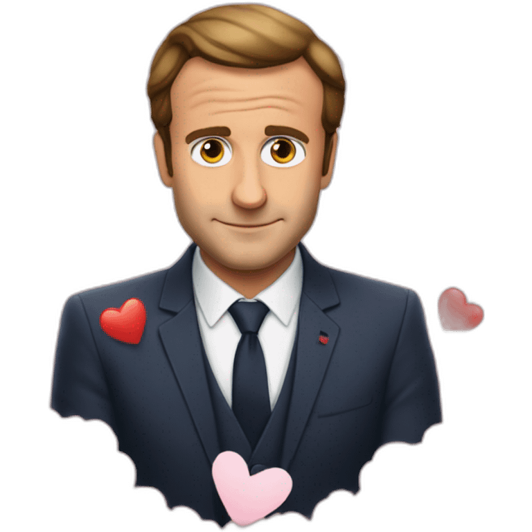 macron avec le coeur brise emoji