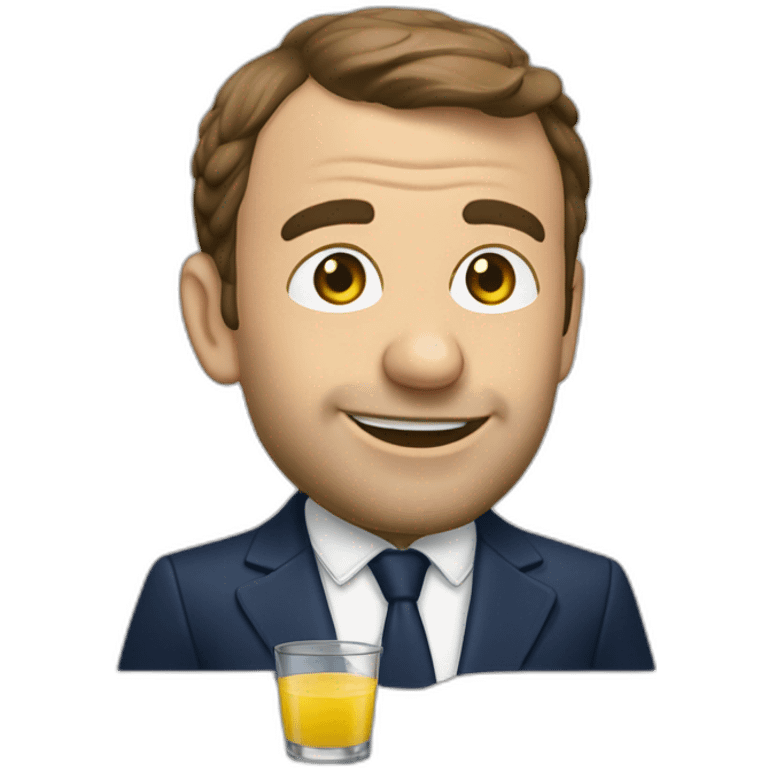 macron driking pastis emoji