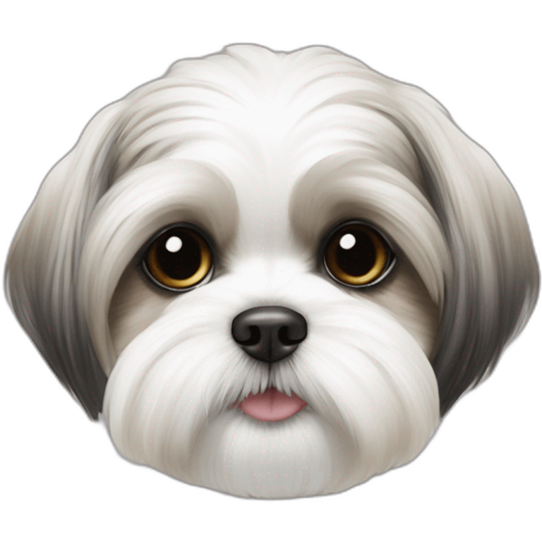 Whitewith offwhite patch female maltese shih tzu emoji