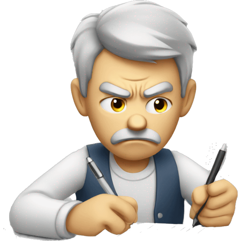 angry man writing tax paper emoji