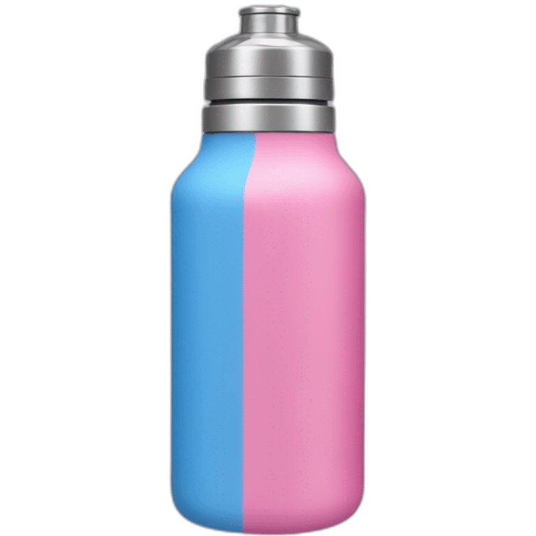 blue and pink colored thermal bottle emoji