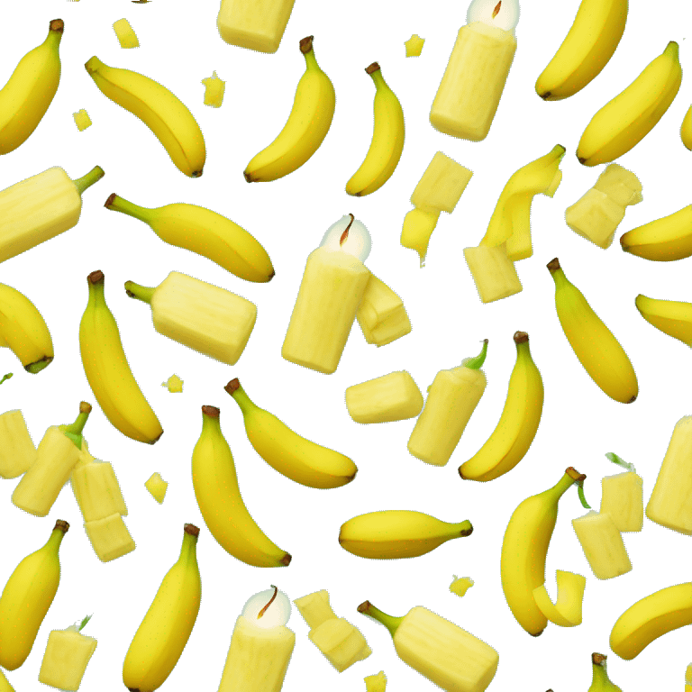 Banane avec des bougies d'anniversaire dessus m emoji