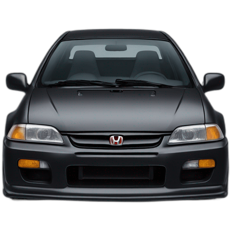 honda civic ek9 black color front view emoji