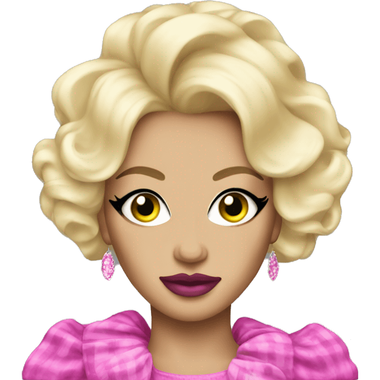 Blonde drag queen with pink eye makeup emoji