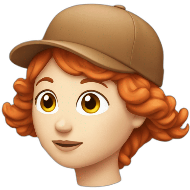 Redhead with cap emoji