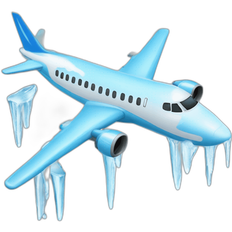 Frozen Airplane with icicles emoji