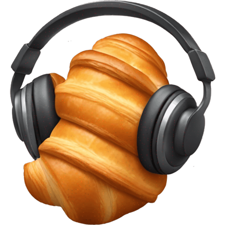 Croissant with headphones emoji