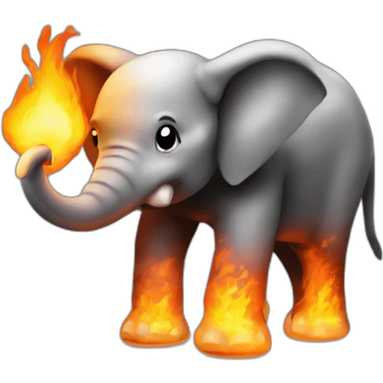 php elephant programming language logo on fire emoji