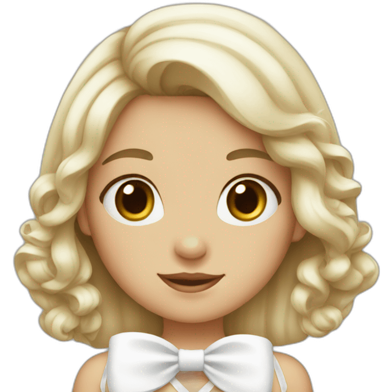 girl with white bow emoji