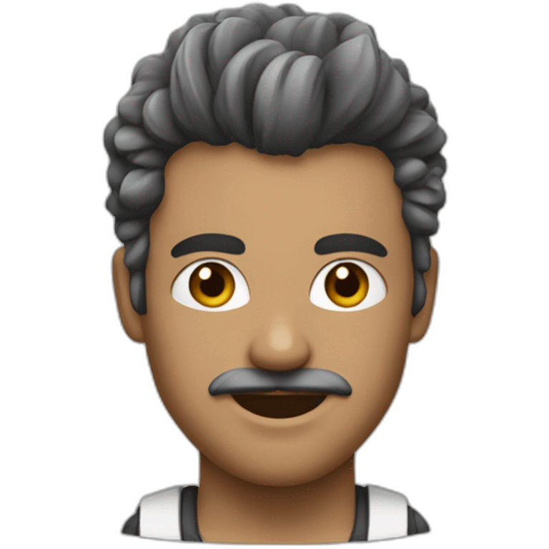 Cheveux noir et blanc en pétard emoji