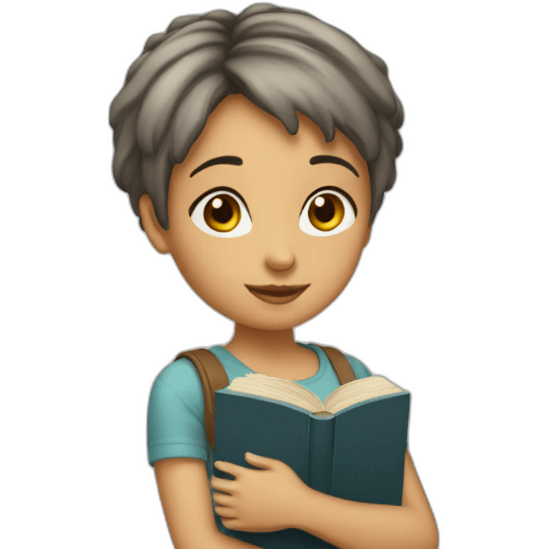 short-hair-girl-with-book emoji