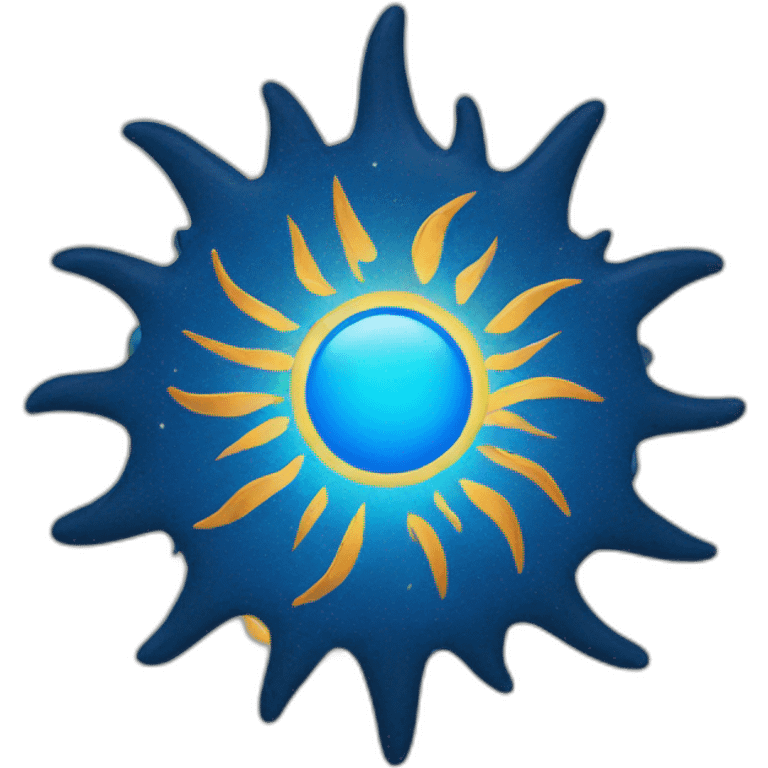 Blue sun emoji