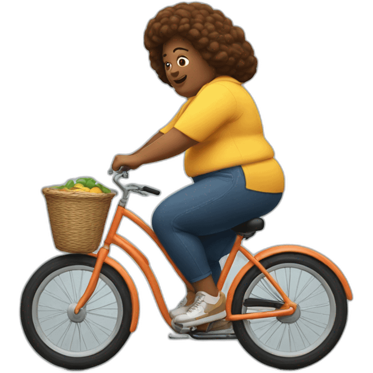 A big woman on a little bicycle emoji