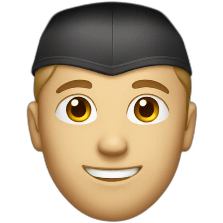 white guy wearing graduation cap emoji