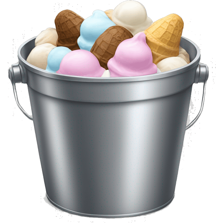 Realistic ice cream bucket isolated. emoji