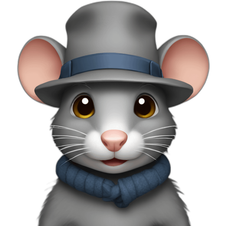 Rat with hat emoji